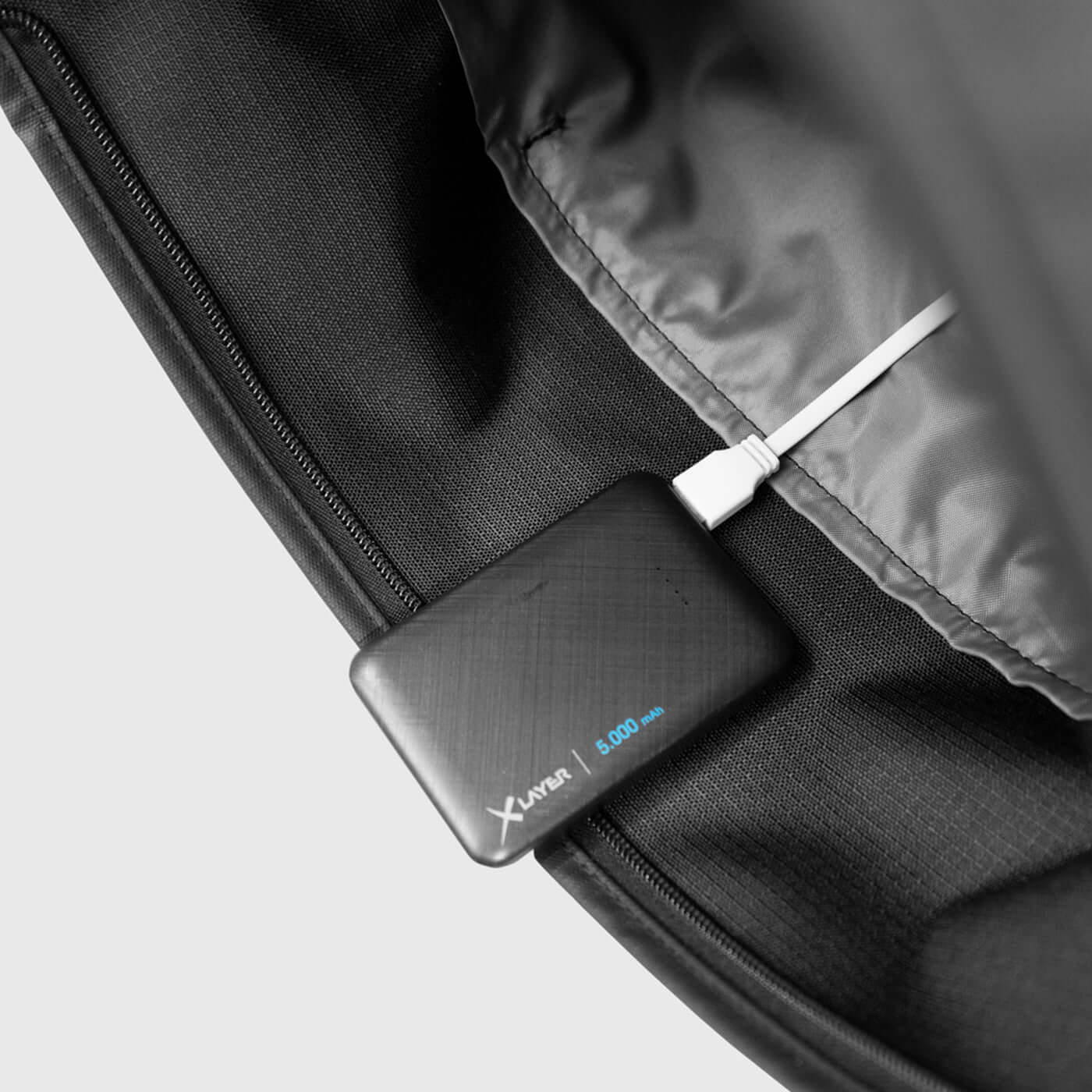 Foldtop Rucksack mit USB-Anschluss für eine Powerbank